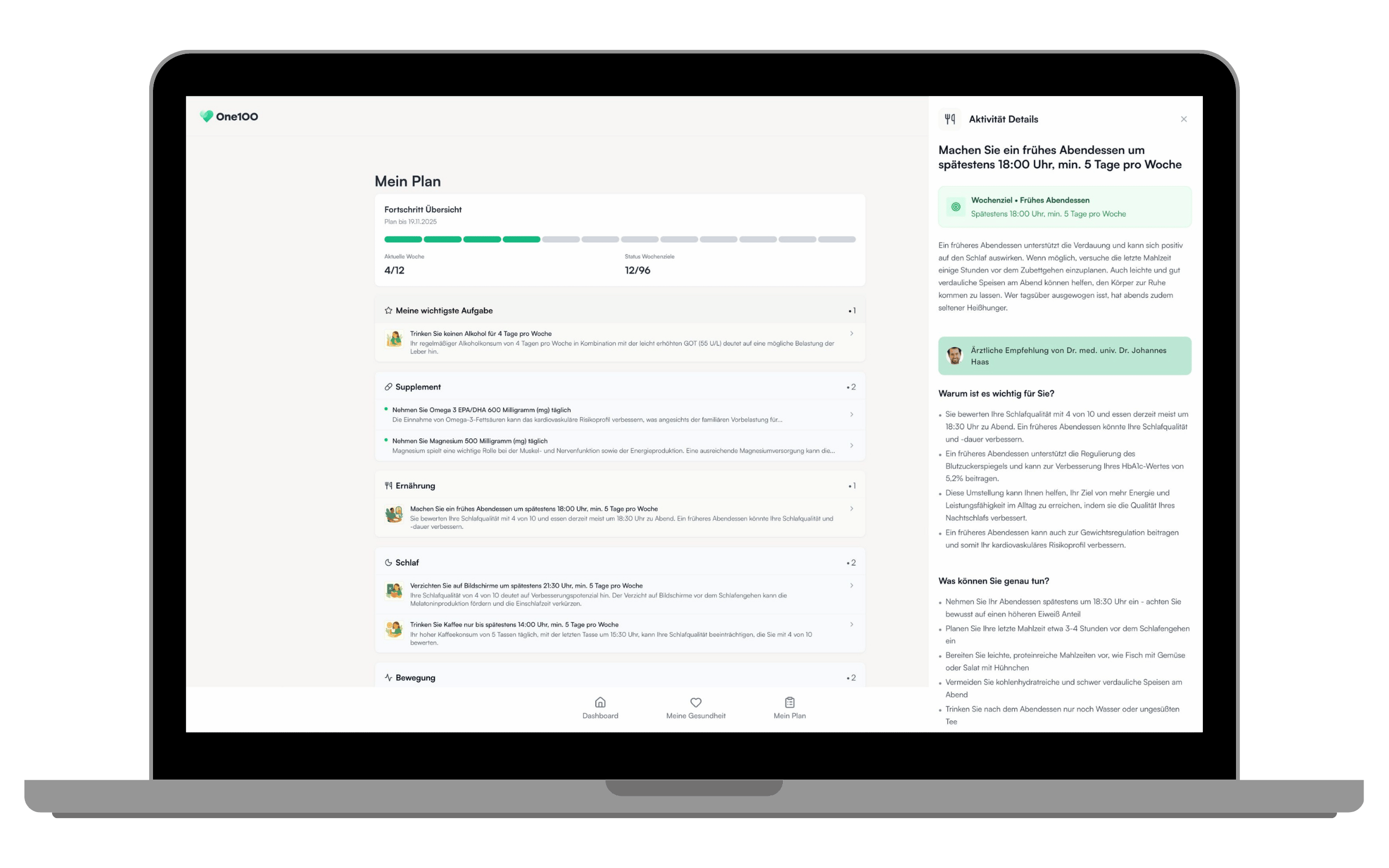 Desktop Health Plan Interface